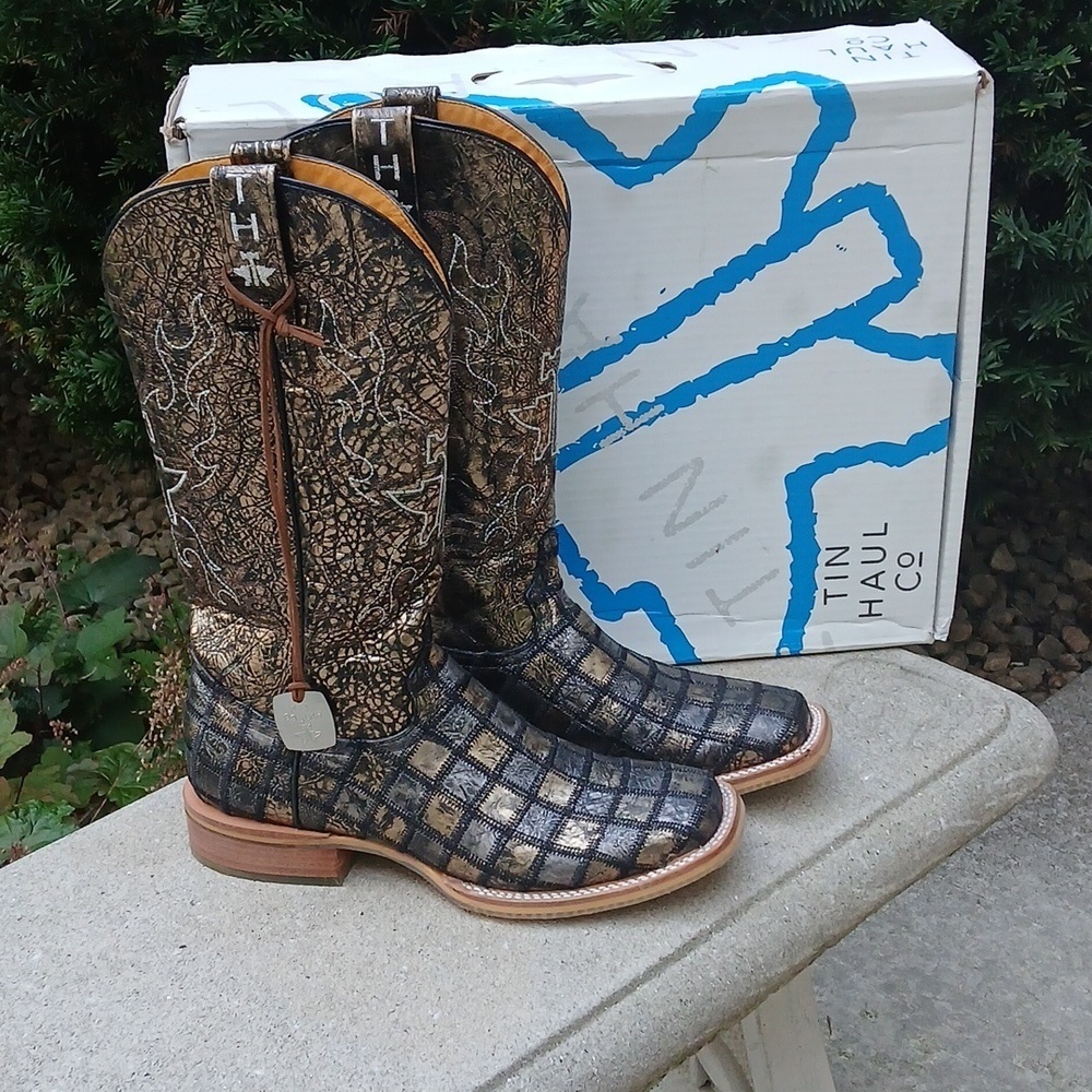 Tin Haul Gal's Meow Siamese Cat Western Boots Sz 8.5 NWT